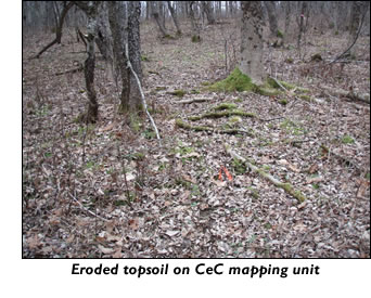 Eroded soil on CeC mapping unit